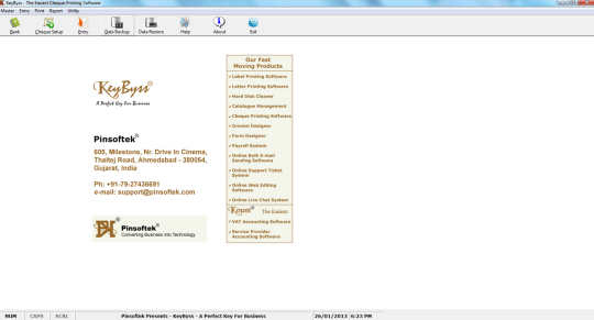 KeyByss - Cheque Printing Software Free Download