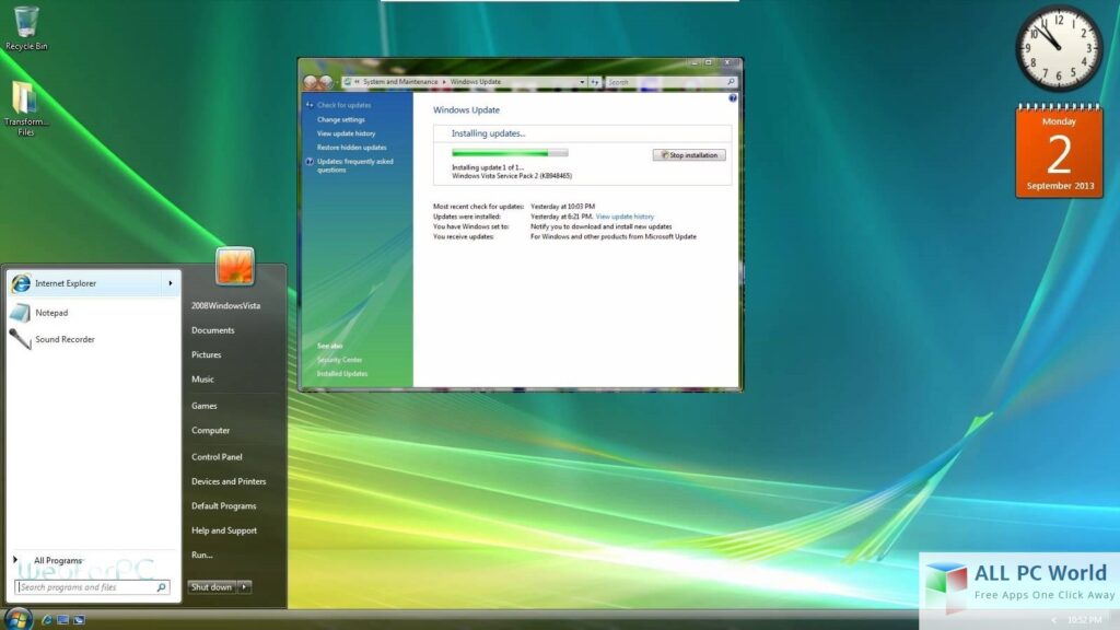 Windows vista setup free download